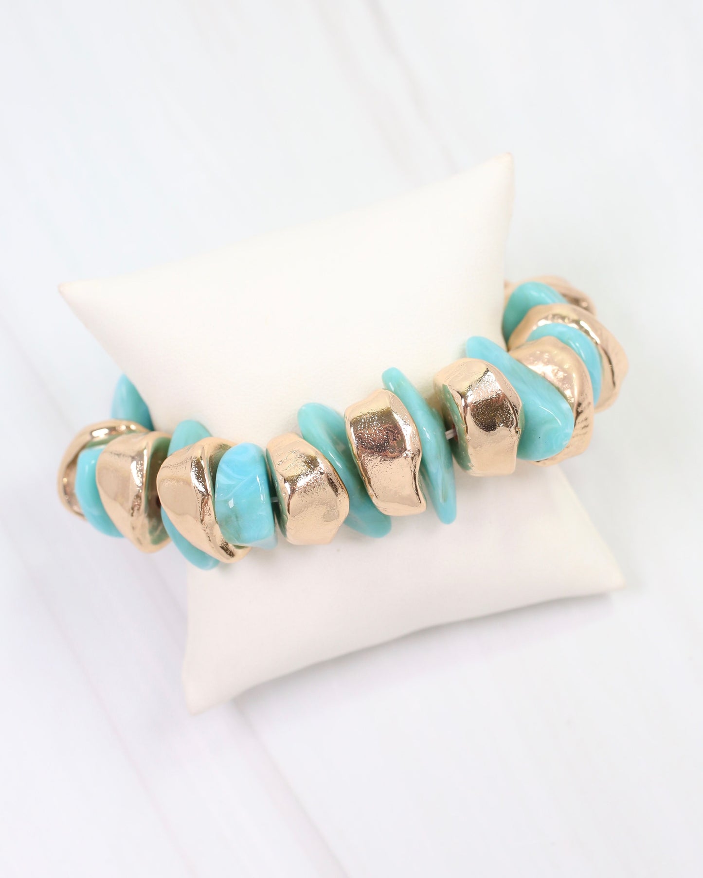 Aelia Beaded Stretch Bracelet Turquoise
