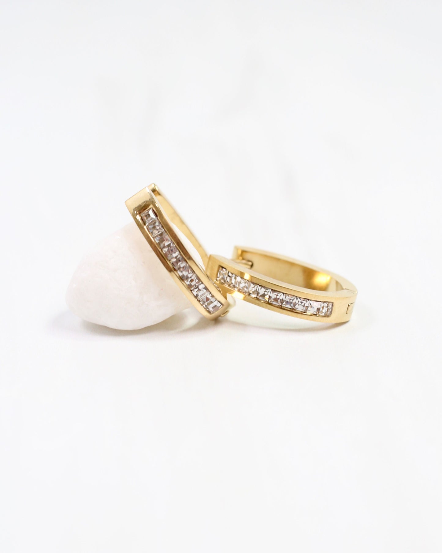 Englewood CZ Hoop Earring Gold