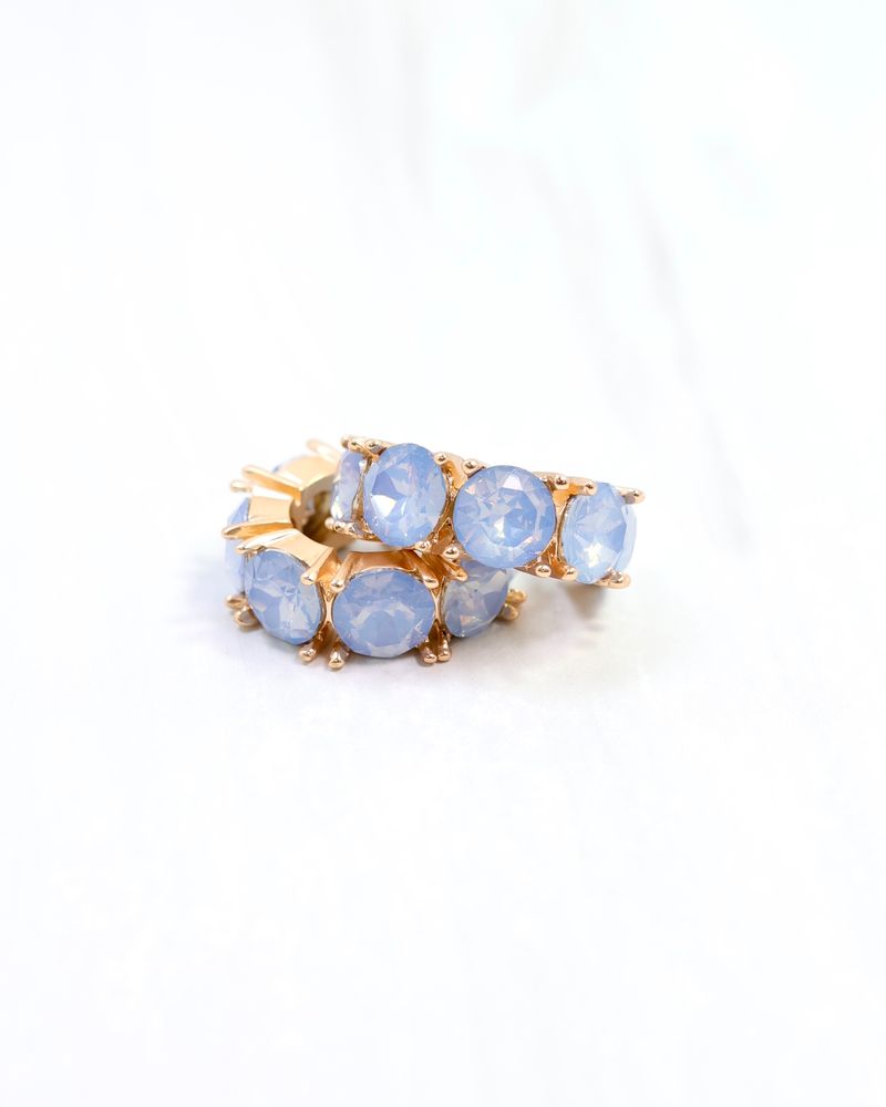 Roxanne Rhinestone Hoop Earring Blue Opal