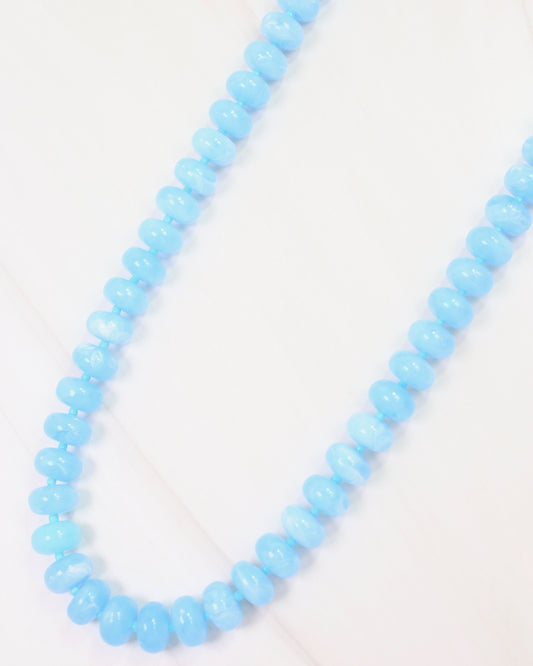 Reno Marble Beaded Necklace Blue