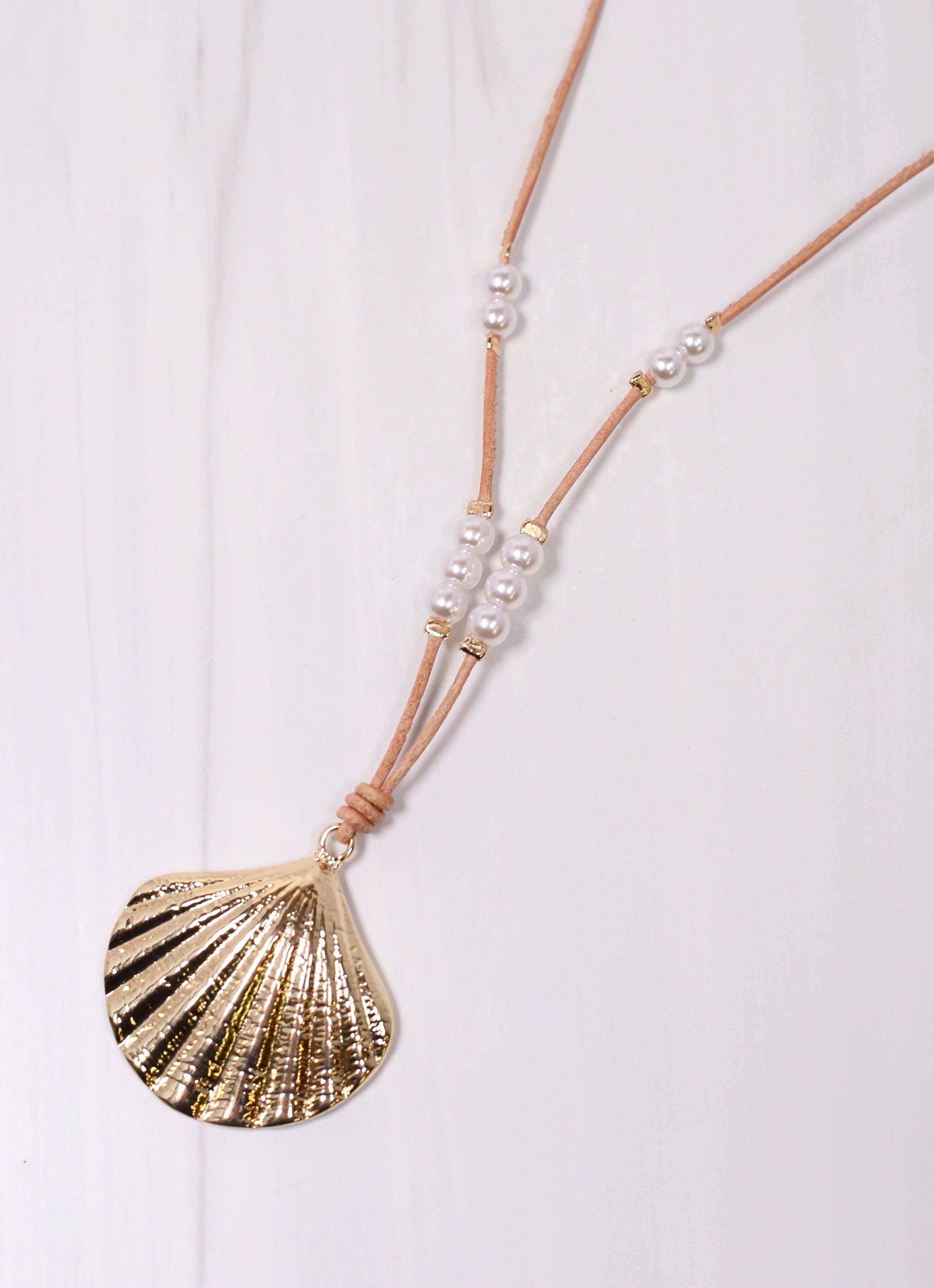 Powell Cord Necklace with Shell GOLD – Caroline Hill Wholesale