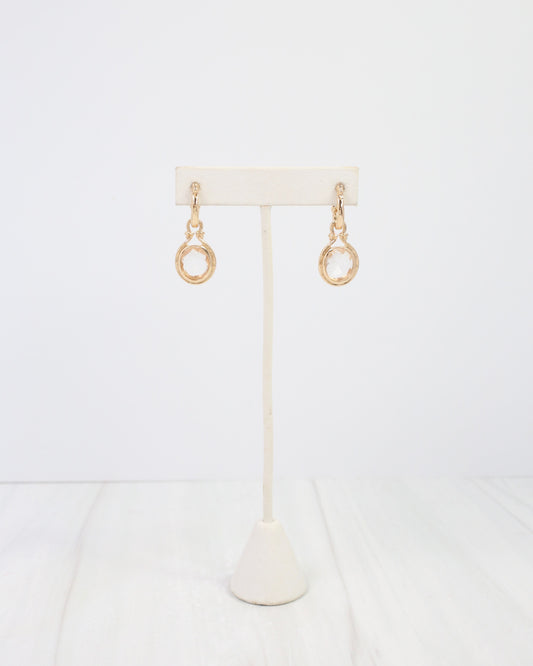 Medford Circular Drop Hoop Earring Clear