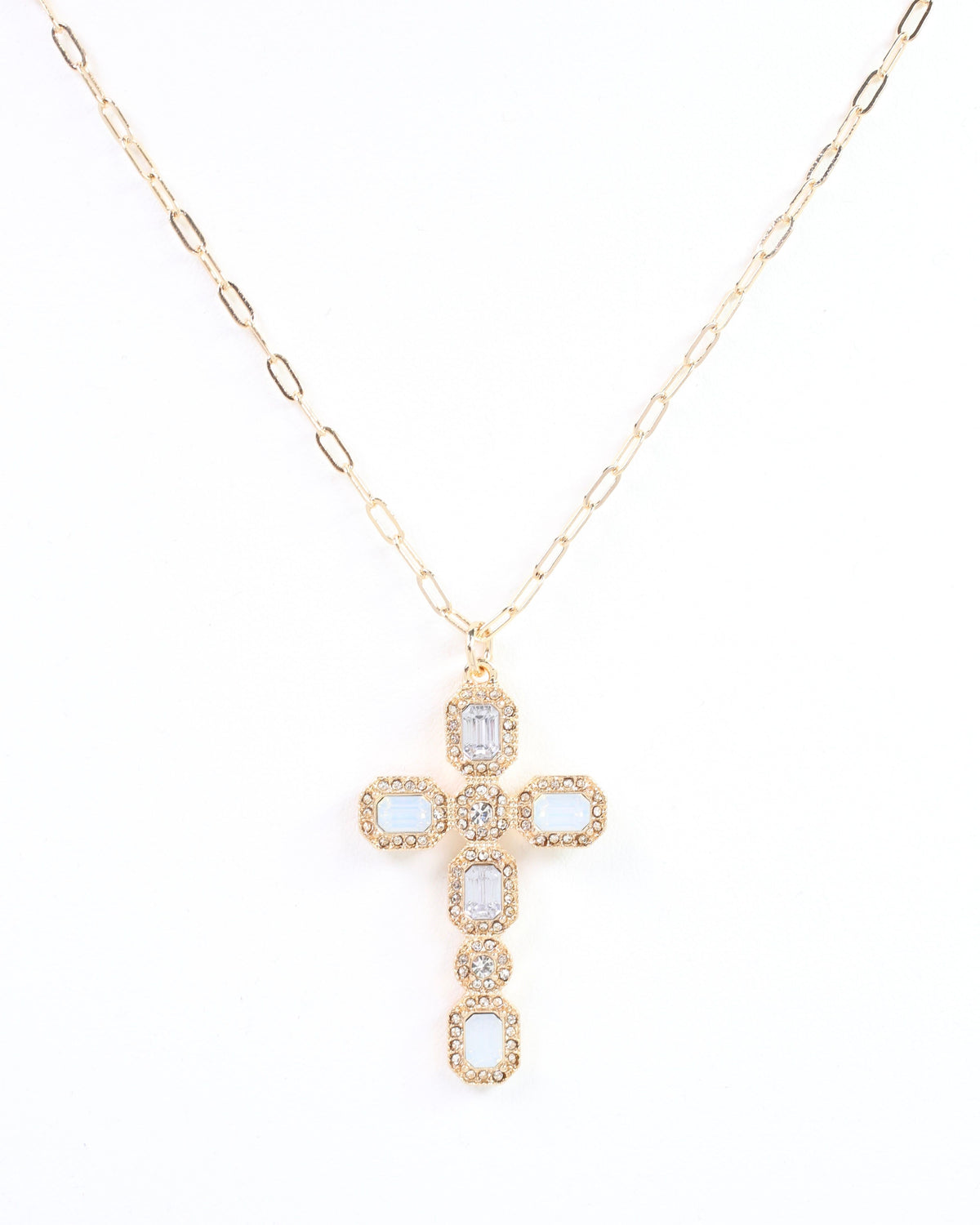 Carter Cross  Necklace White Opal