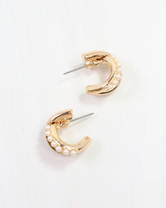 Coleridge Criss Cross Hoop Earring Pearl