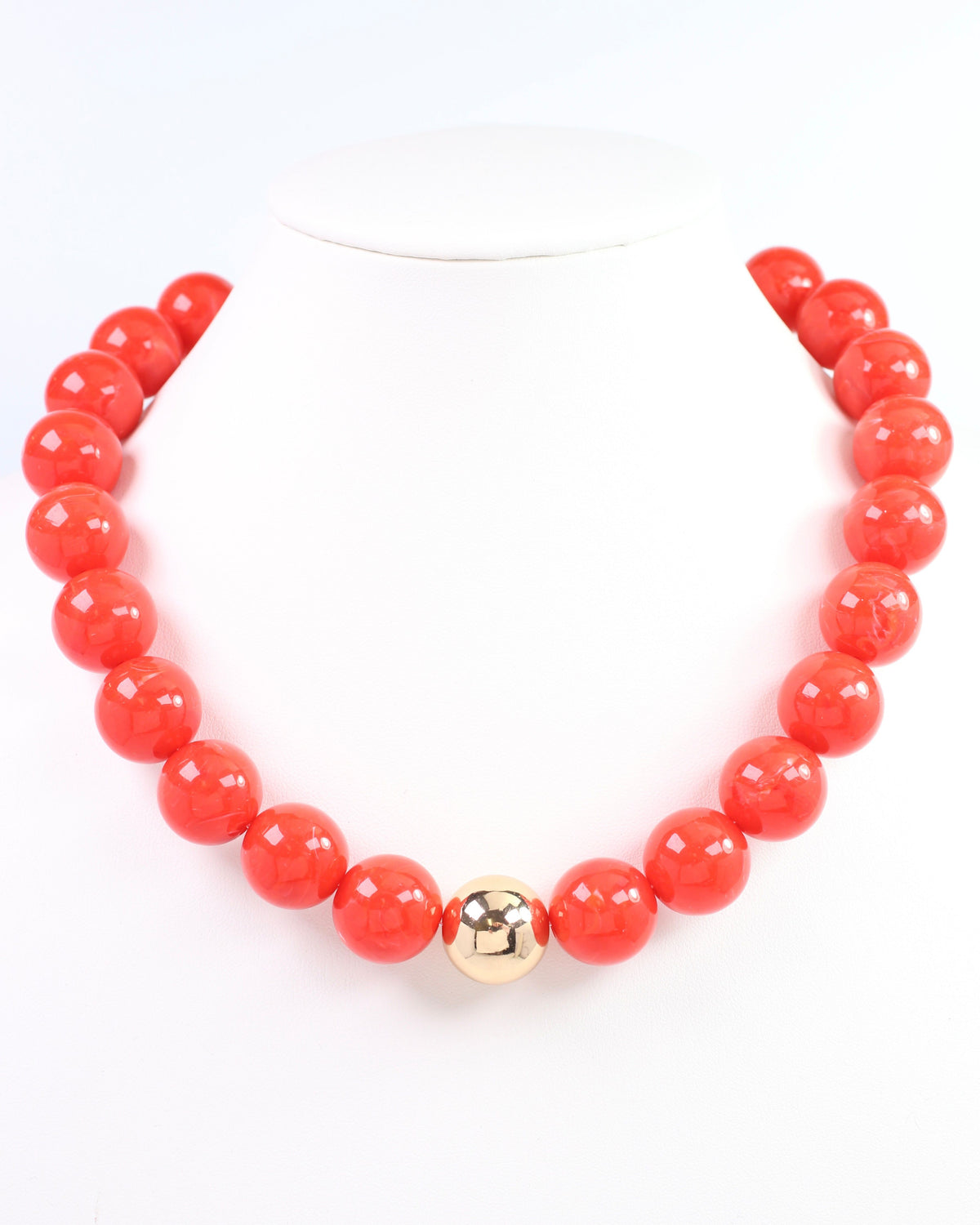 James Beaded  Necklace Red