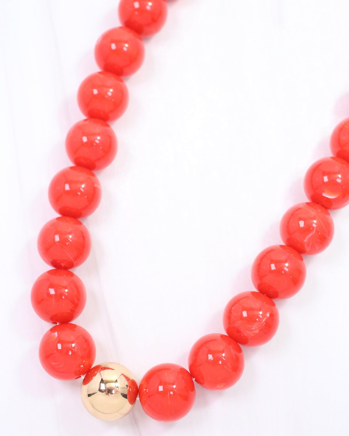 James Beaded  Necklace Red