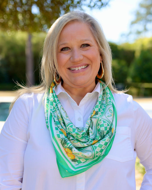 Naples Citrus Print Scarf Green