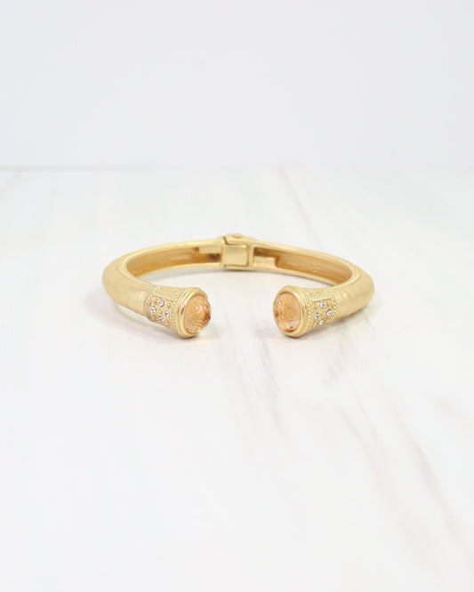 Colette Hammered Hinged Cuff Bracelet Champagne