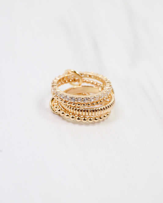 Cranford Interlocking CZ Ring Set WR Gold