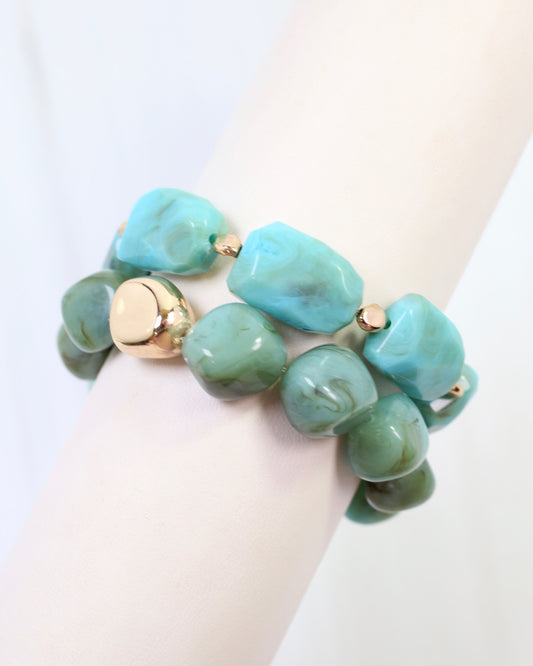 Ginger Stone Stretch Bracelet Turquoise