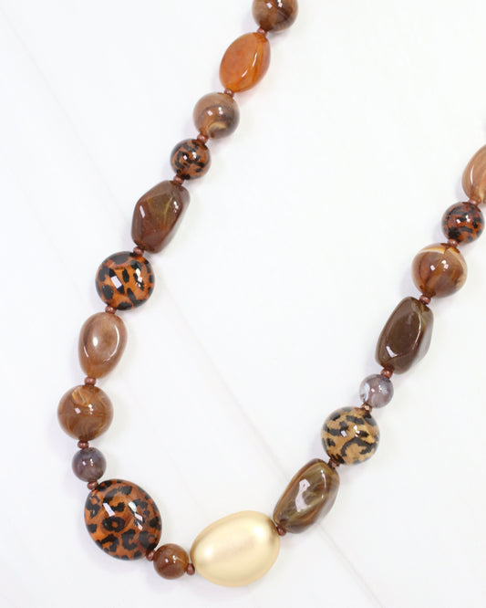 Lilith Beaded Necklace Brown