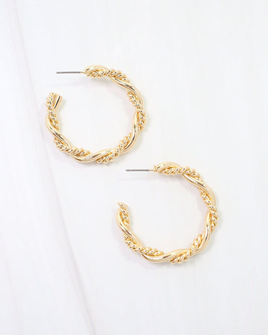 Shawnee Twisted Hoop Earring Gold