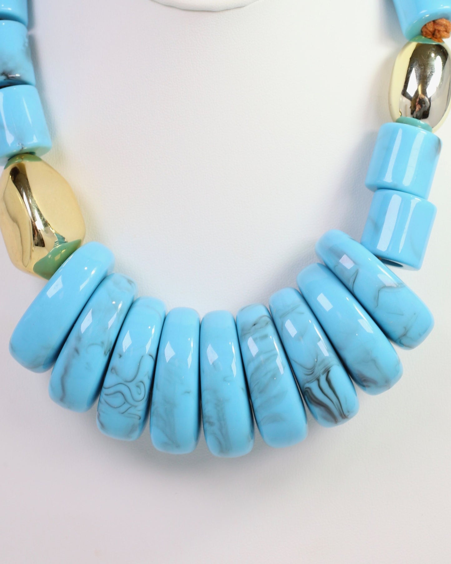 Miranda Beaded Statement Necklace Turquoise