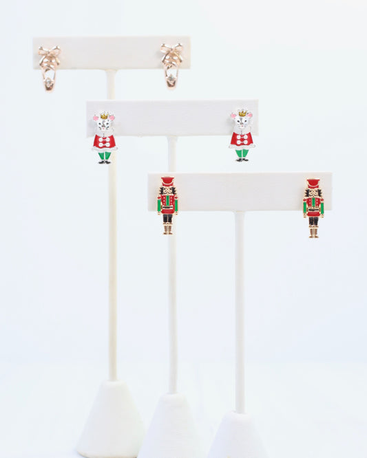 Nutcracker Ballet Earring Set Red