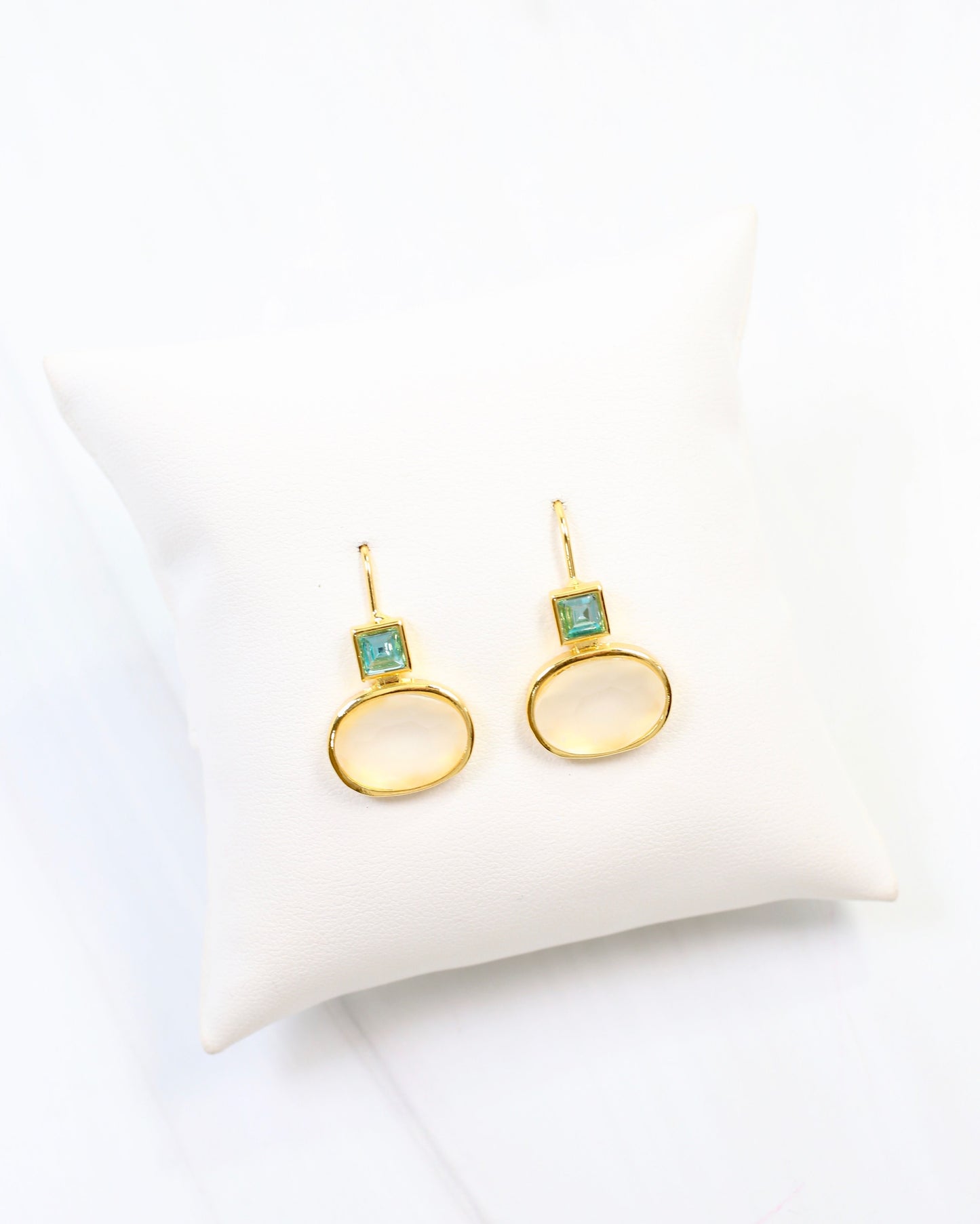 Oceane Seaglass Fish Hook Earring Aqua