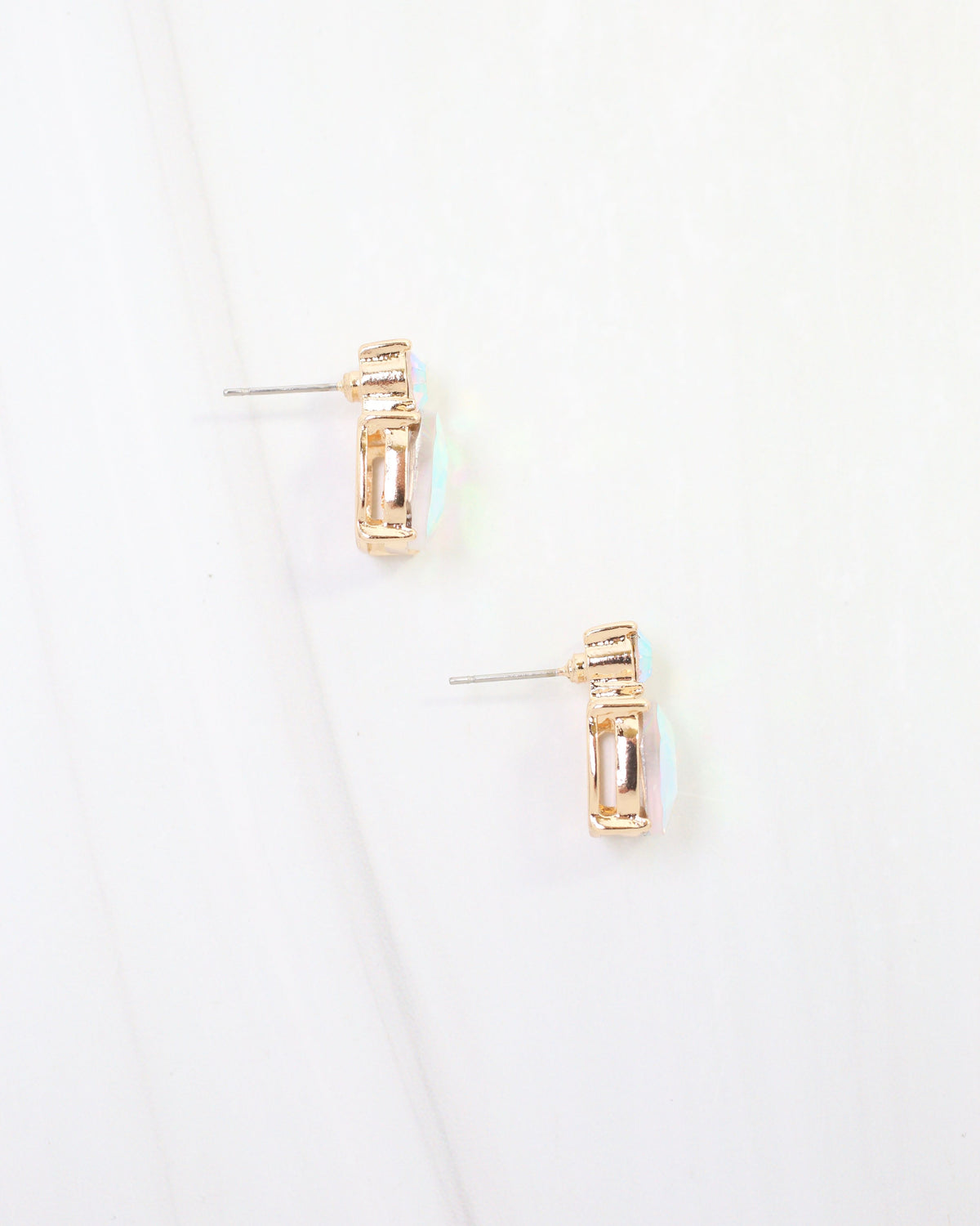 Roxanne Rhinestone Post Earring Clear AB