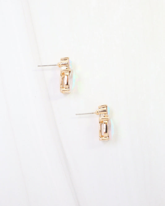 Roxanne Rhinestone Post Earring Clear AB