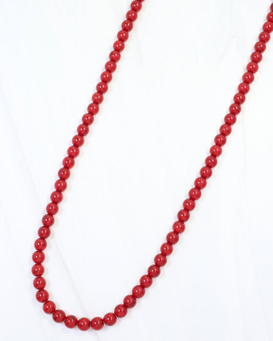 McEwen Long Beaded Necklace Red