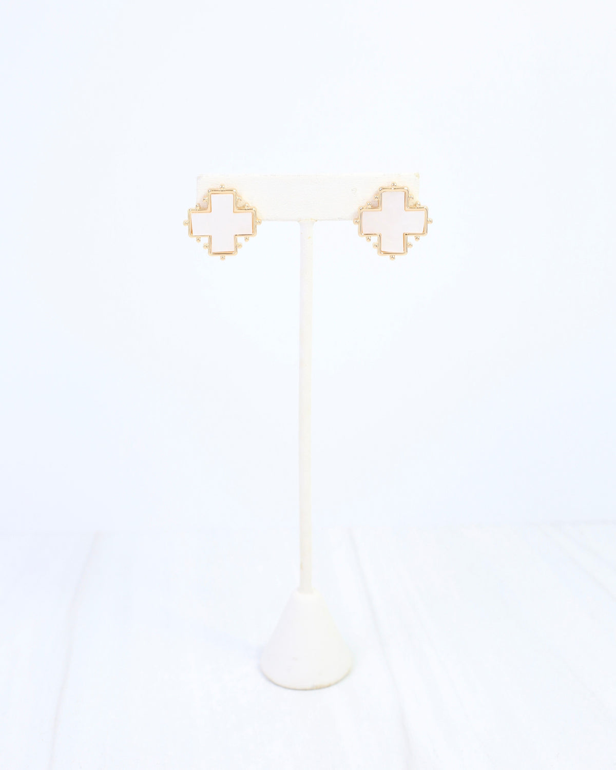 Melodie Cross Stud Earring Mother Of Pearl