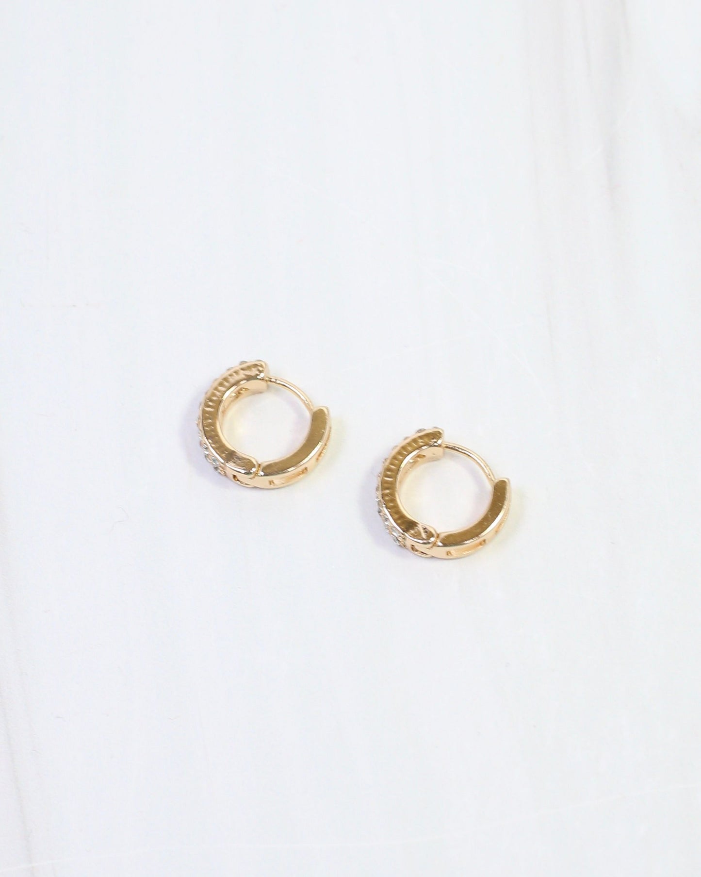 Kacey Double Row CZ Huggie Earring Gold
