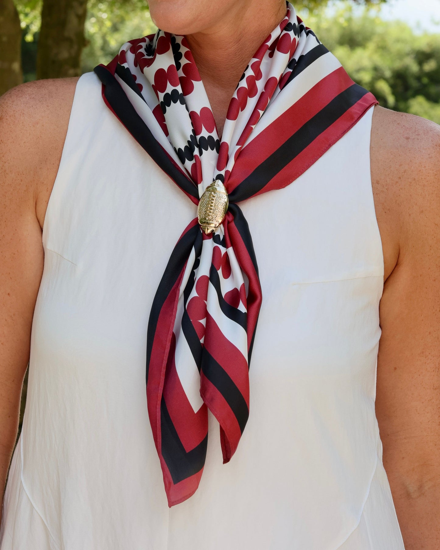 Lucy Floral Scarf Medium Garnet Black