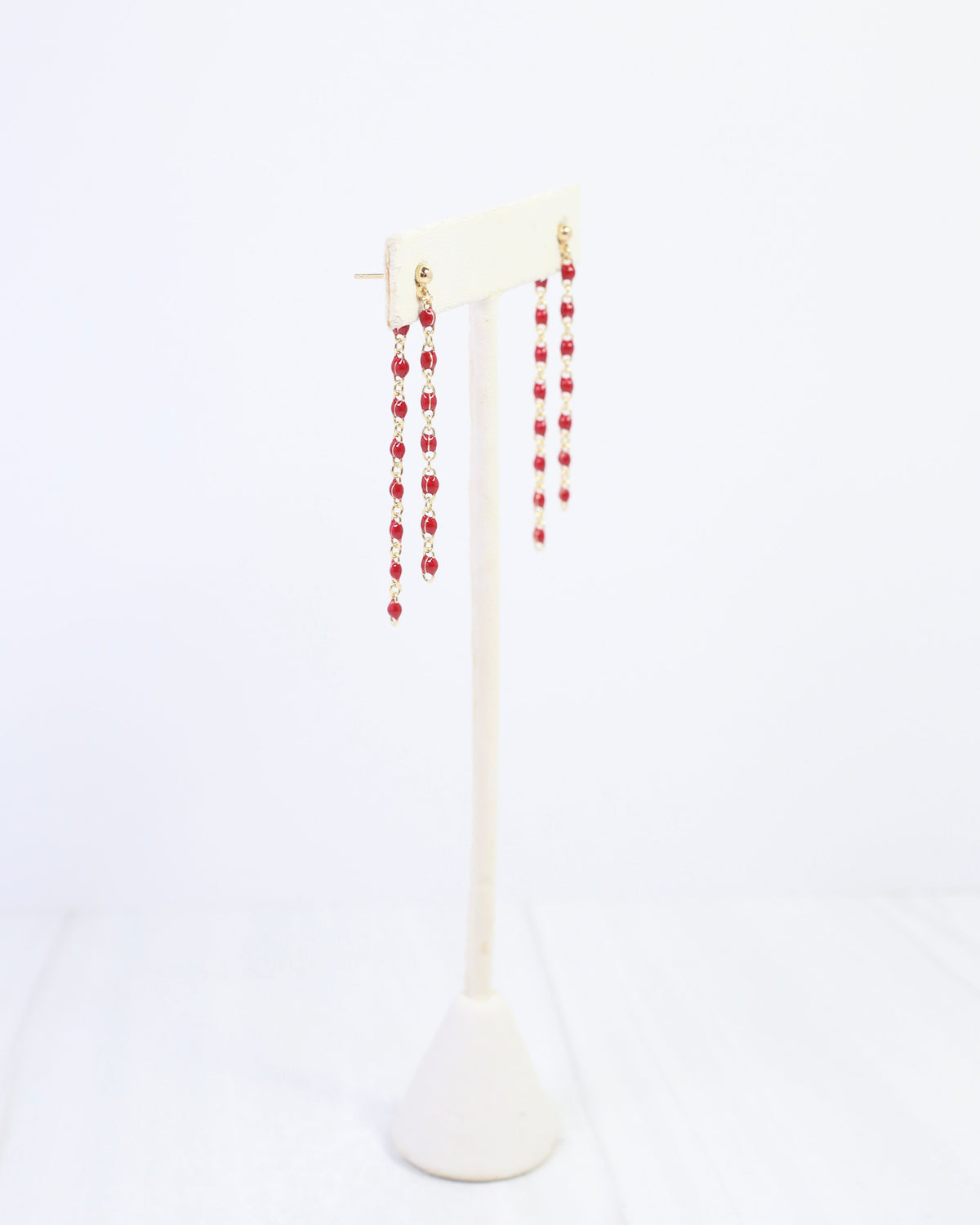 LuLu Chain Drop Earring Red