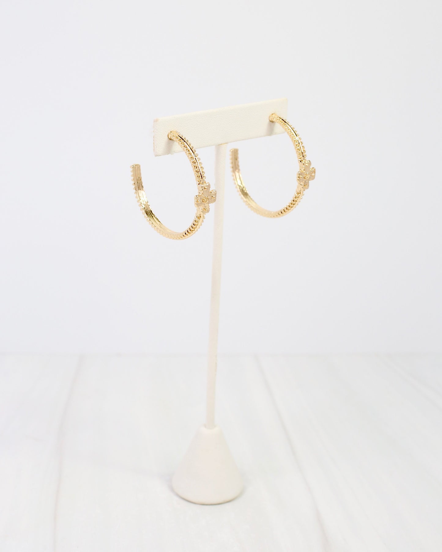 Mayfield Cross Hoop Earring Gold