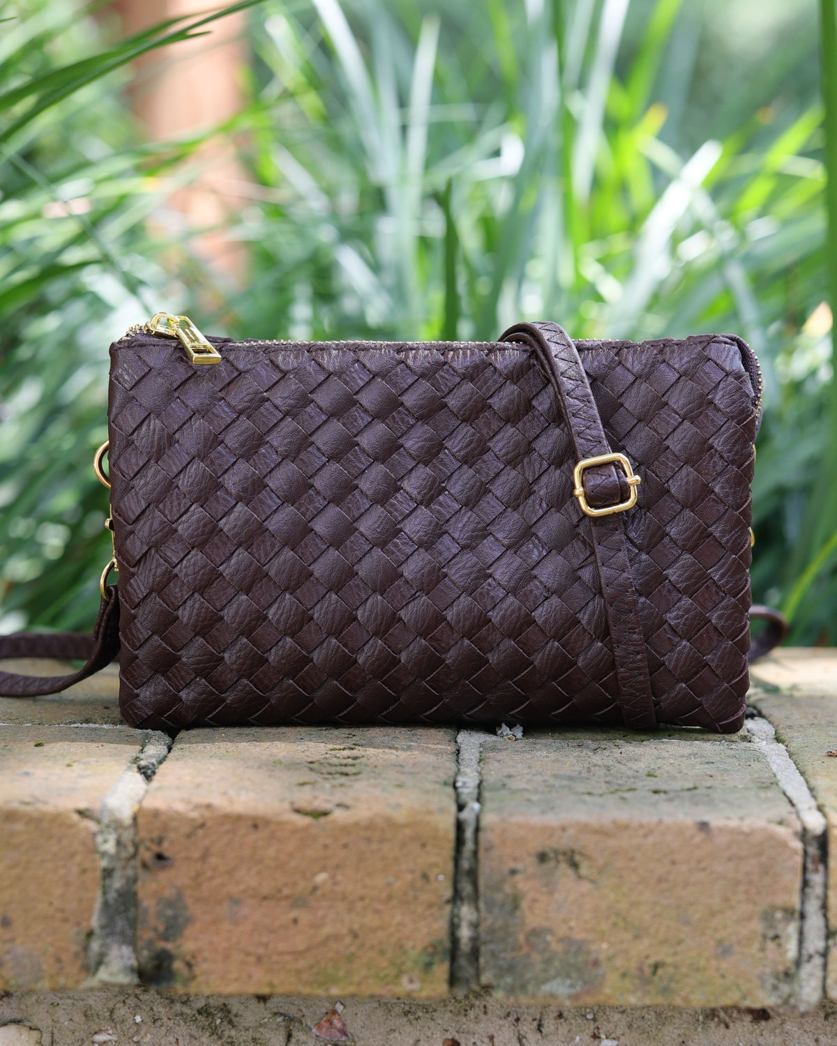 Liz Crossbody Bag Woven Coffee