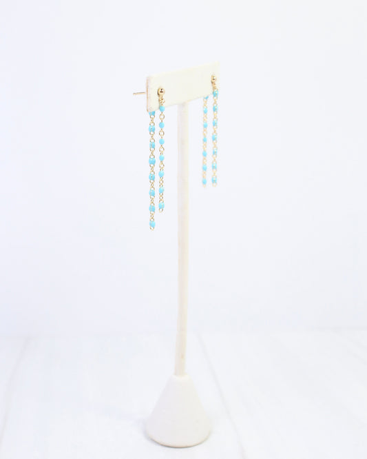 LuLu Chain Drop Earring Turquoise