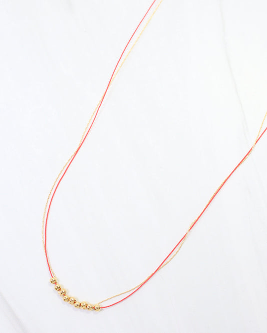 Odette Mini Cord Necklace Red
