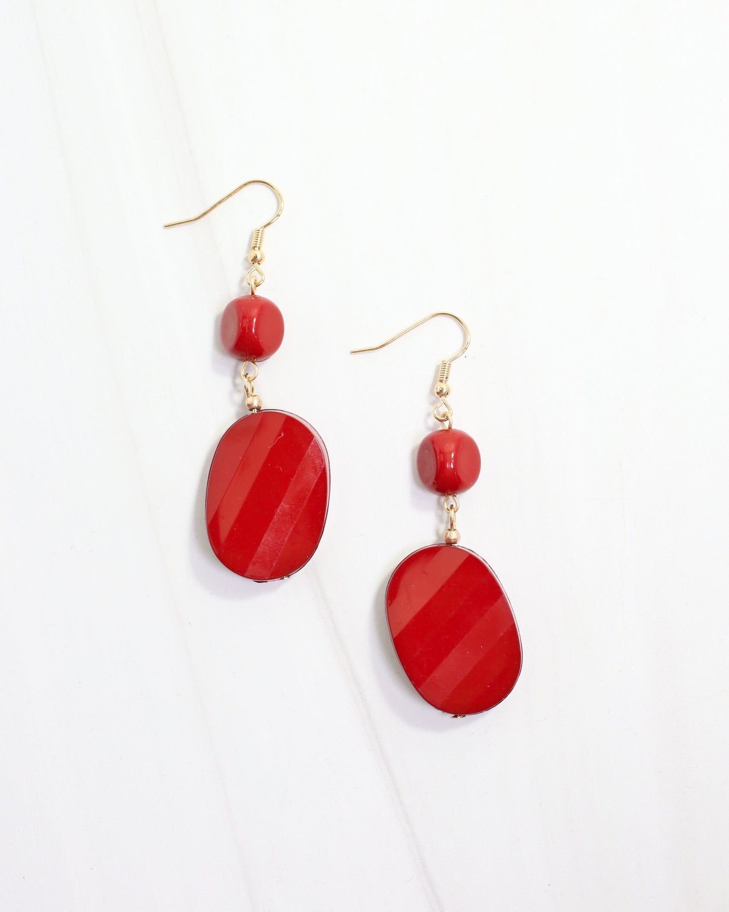 Adair Court Beaded Earring Dark Red