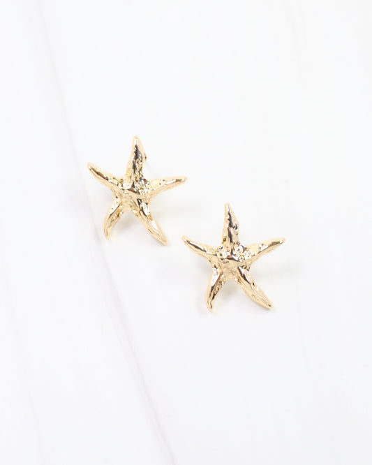 Lima Hammered Starfish Earring Gold