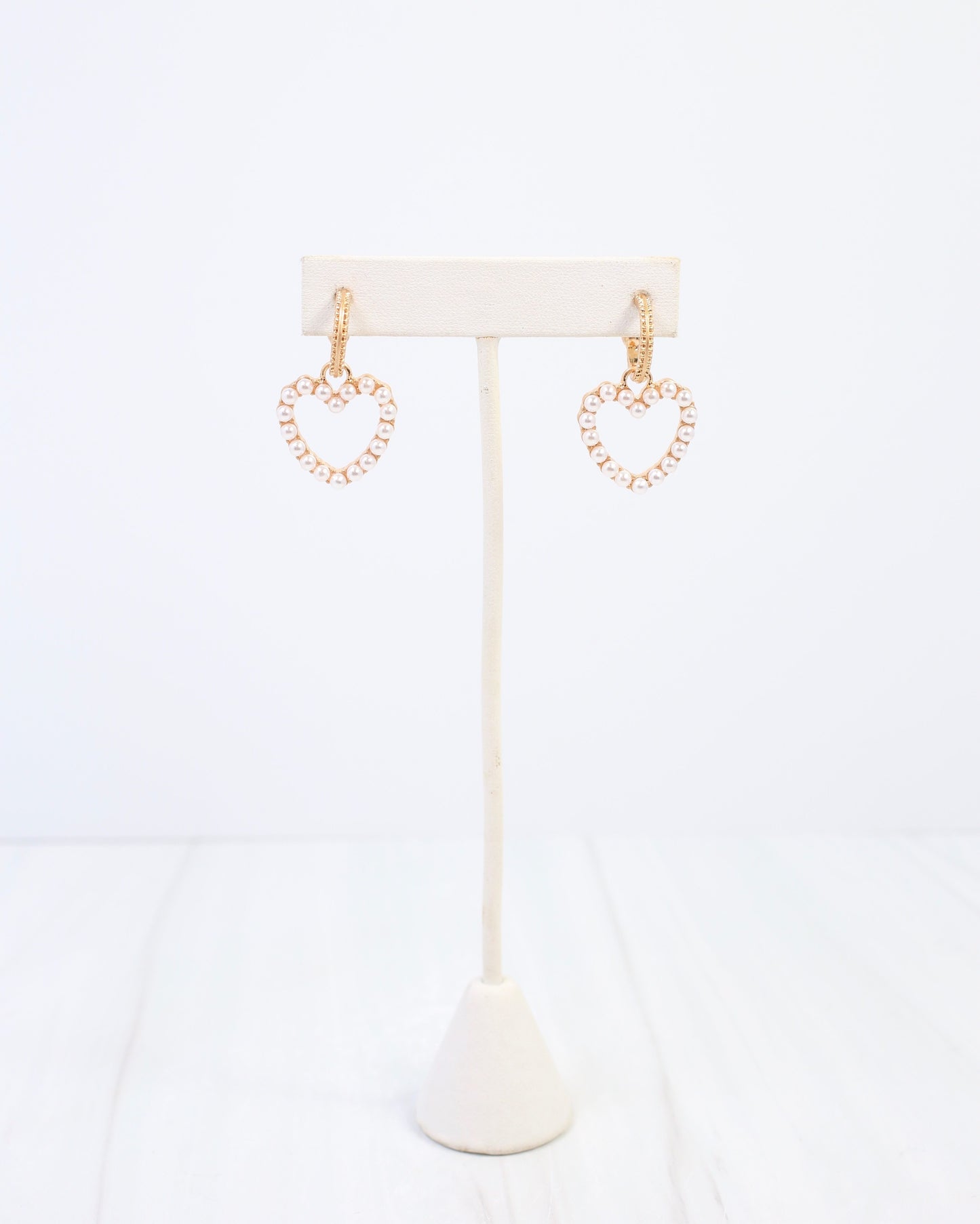 Rolla Pearl Heart Dangle Earring Gold