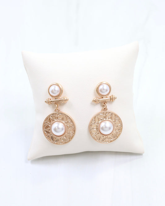 Terrace Circle Drop Earring Pearl