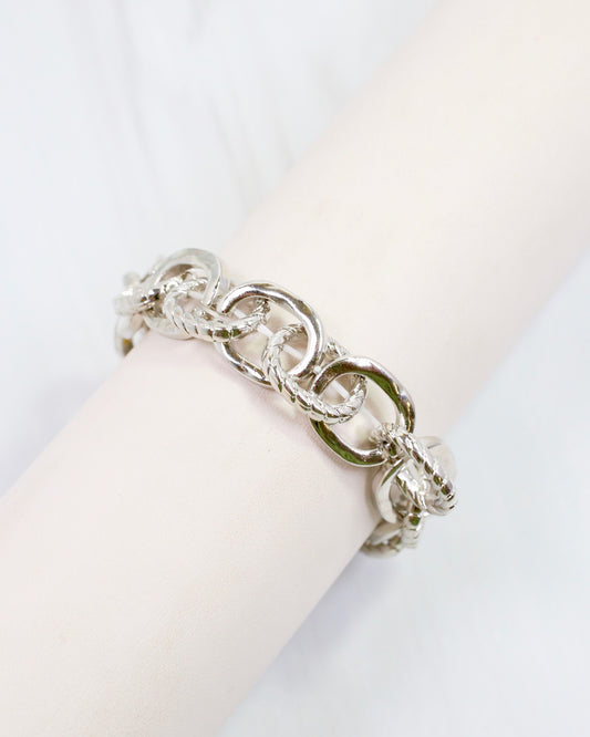 Mason Link Stretch Bracelet Silver