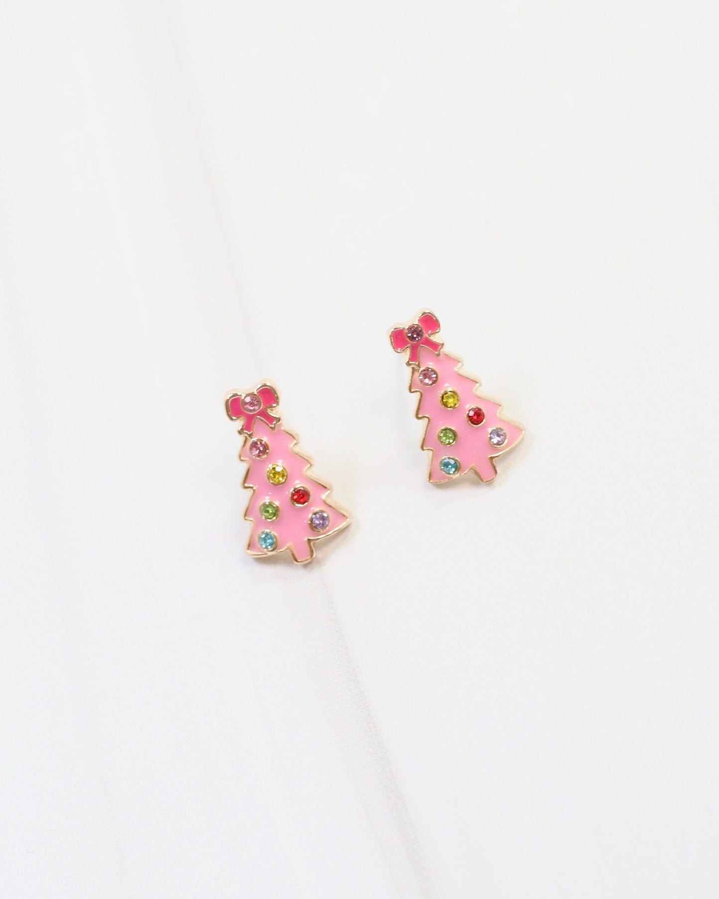 All is Calm Christmas Tree Stud Pink