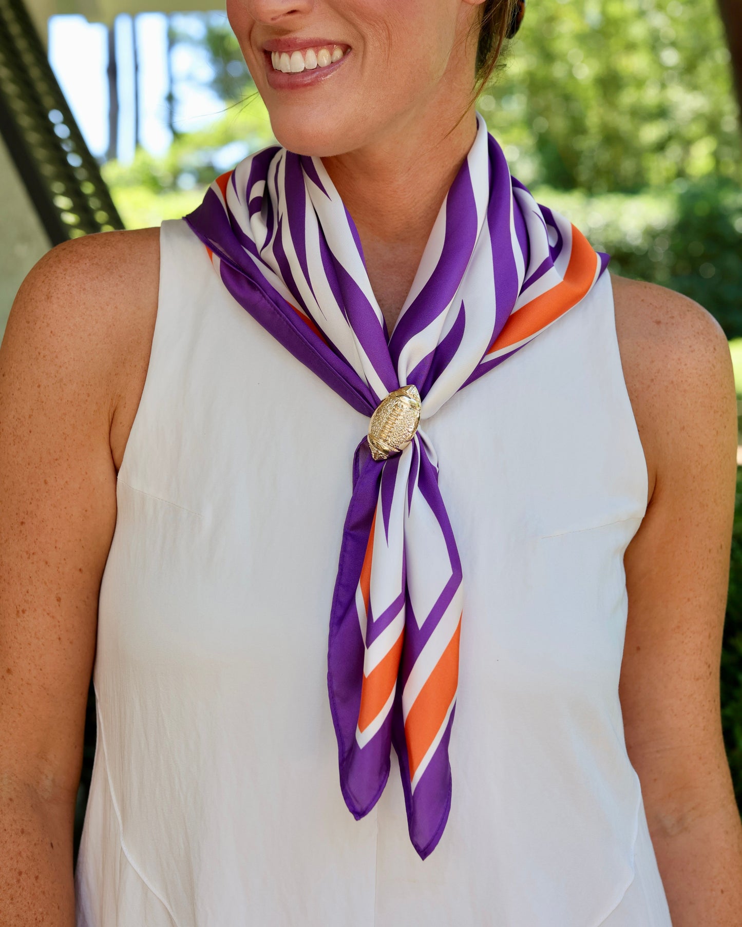 Harper Striped Scarf Medium Purple Orange