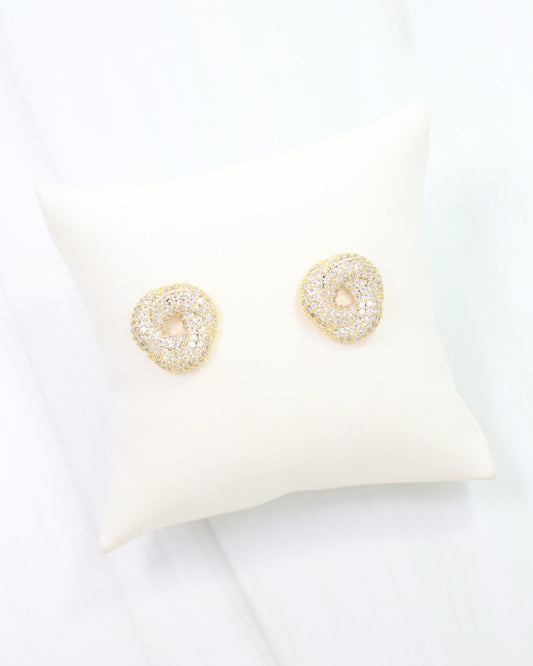 Davis CZ Knot Earring Gold