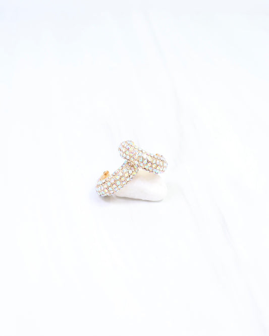 Del Ray Sparkle Hoop Earring Opal