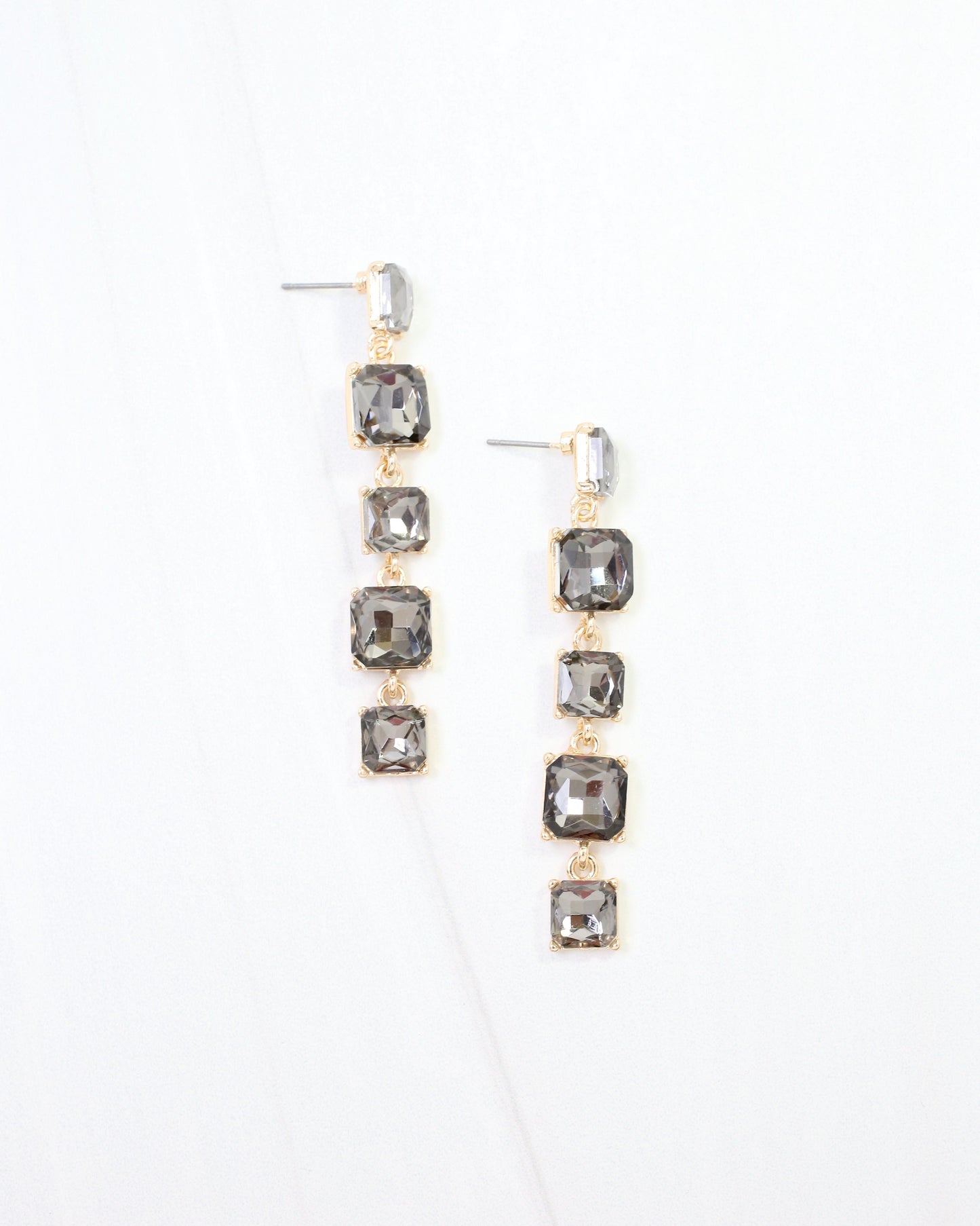 Corsica Crystal Drop Earring Black Diamond