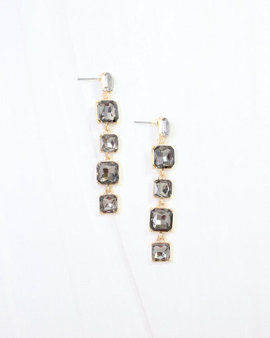 Corsica Crystal Drop Earring Black Diamond