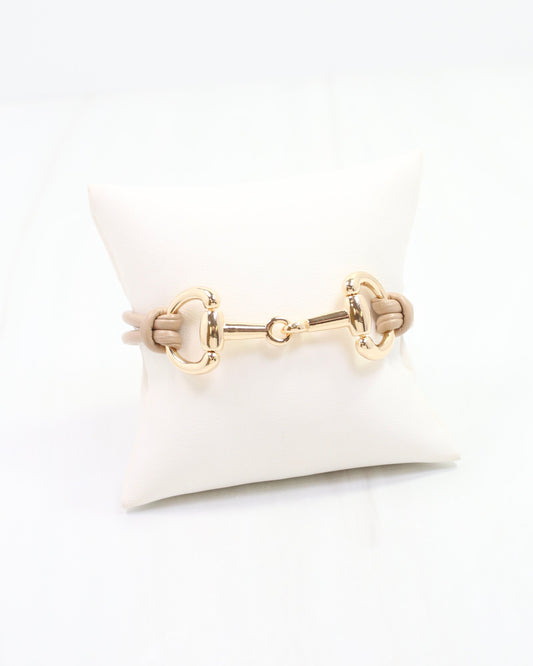 Ellery Horsebit Cord Bracelet Tan