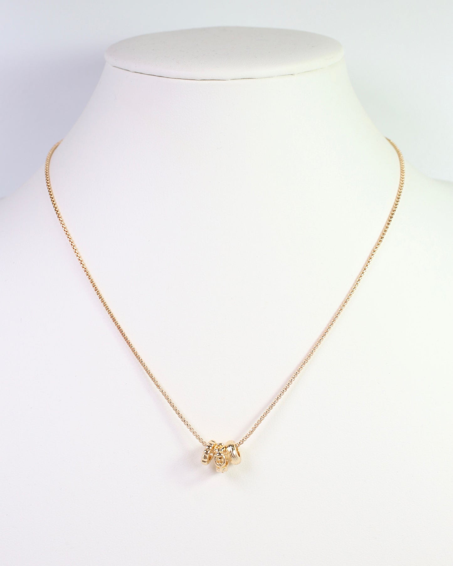 Border Rondelle Necklace WR Gold