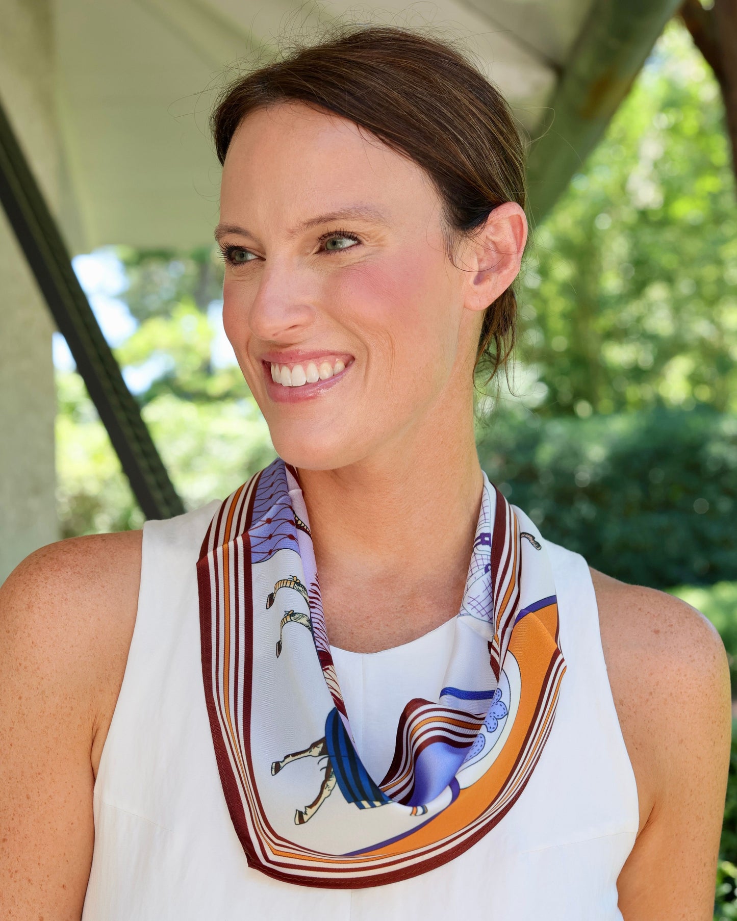Regal Horse Print Scarf Lavender