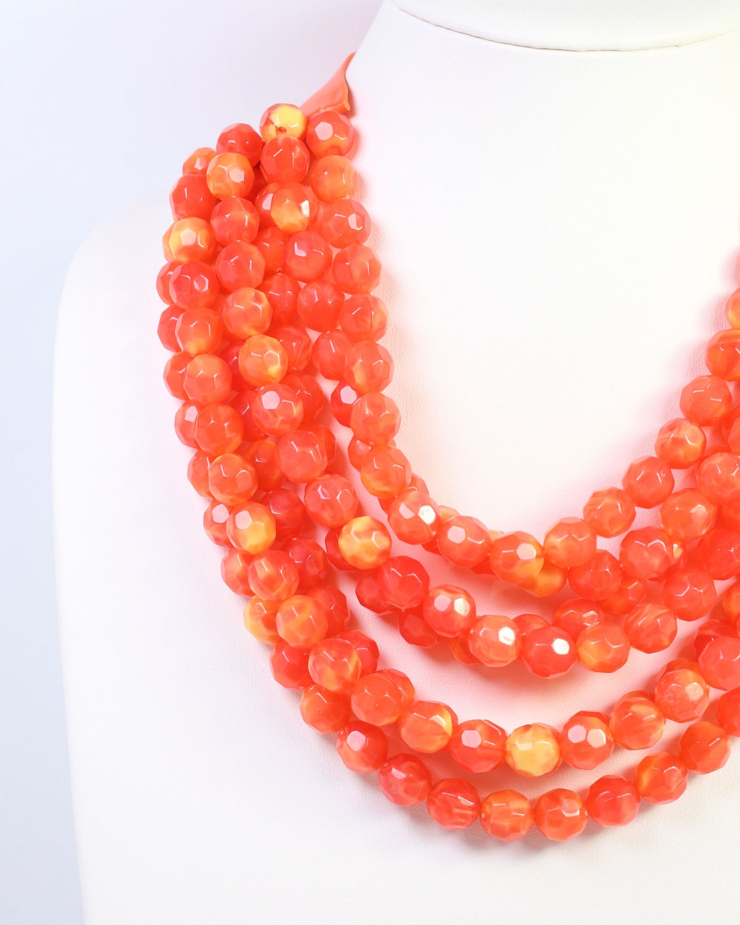 Cadence Multi Layered Beaded Necklace Orange