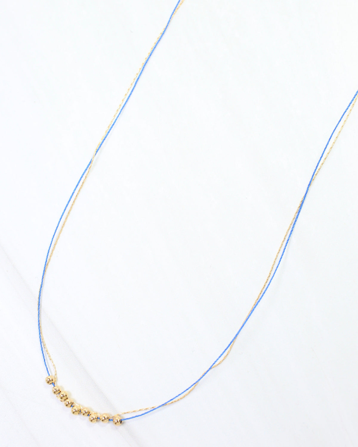 Odette Mini Cord Necklace Blue