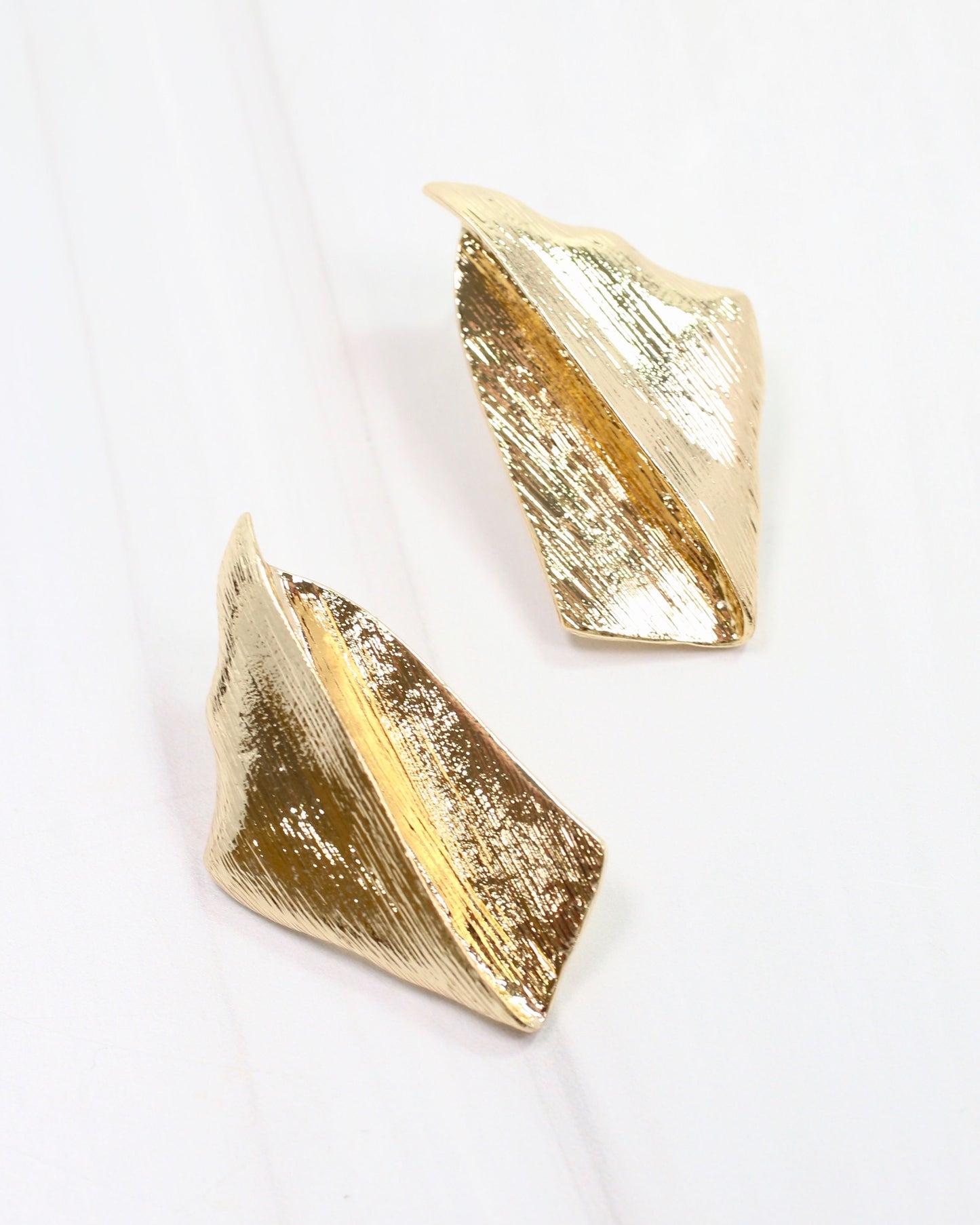Emmaline Brushed Gold Post Earring Gold