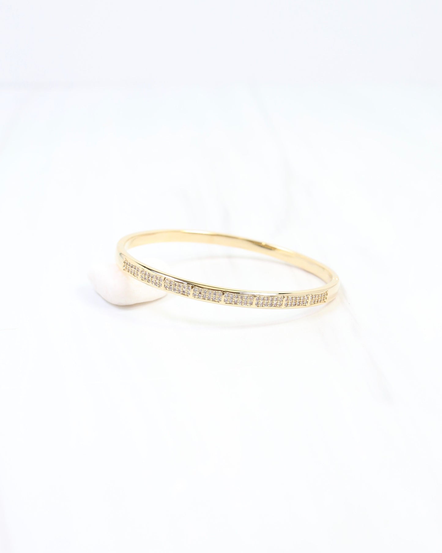 Ocean Springs CZ Hinge Bracelet Gold