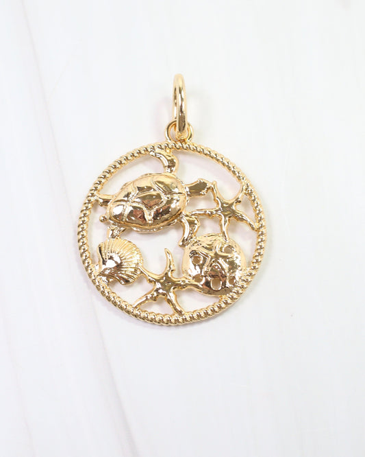 Sieta Key Sealife Charm Gold