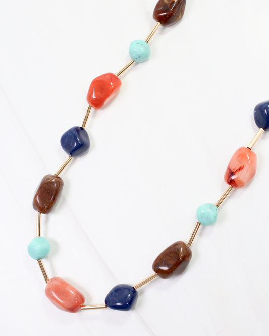 Burbank Stone Necklace Dark Multi